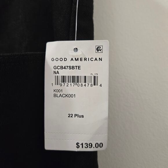 NWT Good American Good Classic Slim Bootcut High Rise Jeans Black Size 22 - Picture 10 of 10